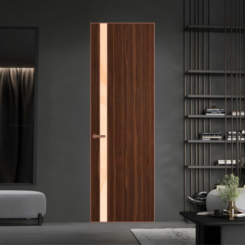 18 VE-V натуральный шпон Albero 1294M профиль Медь вставка Бежевый лак ProfilDoors Orange