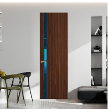 18 VE-V натуральный шпон Albero 1294M профиль Никель матовый вставка Зеркало Blue ProfilDoors Orange