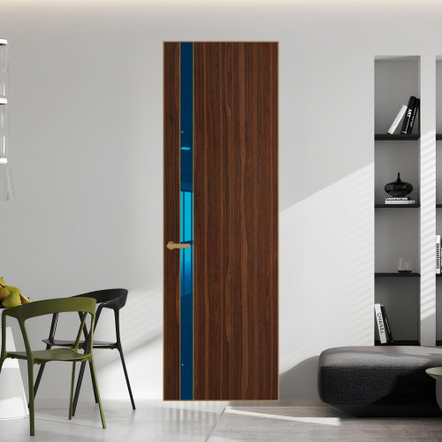 18 VE-V натуральный шпон Albero 1294M профиль Золото вставка Зеркало Blue ProfilDoors Orange