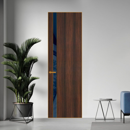 18 VE-V натуральный шпон Albero 1398S профиль Бронза вставка Темно-синий лак ProfilDoors Orange