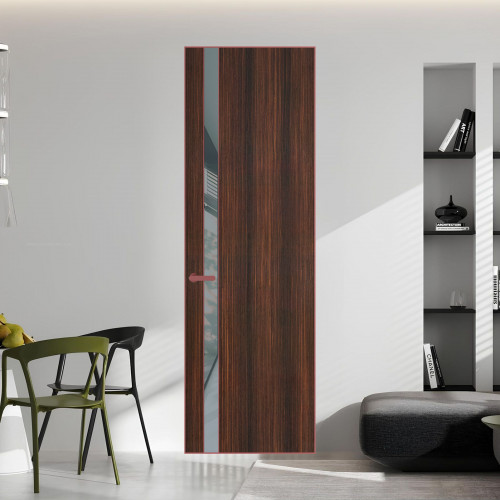 18 VE-V натуральный шпон Albero 1398S профиль Красный антрацит вставка Темно-серый лак ProfilDoors Orange