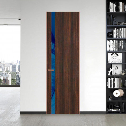 18 VE-V натуральный шпон Albero 1398S профиль Медь вставка Синий лак ProfilDoors Orange