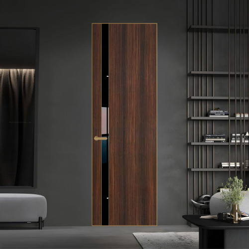 18 VE-V натуральный шпон Albero 1398S профиль Золото вставка Черный лак ProfilDoors Orange