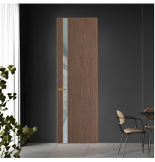 18 VE-V натуральный шпон Bianche Notti 822M профиль Бронза вставка Теплый серый лак ProfilDoors Orange