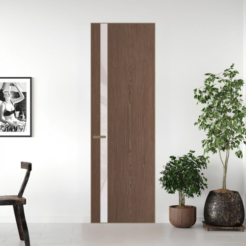18 VE-V натуральный шпон Bianche Notti 822M профиль Шампань вставка Светло-серый лак ProfilDoors Orange