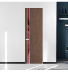 18 VE-V натуральный шпон Bianche Notti 822M профиль Вайт вставка Бордовый лак ProfilDoors Orange