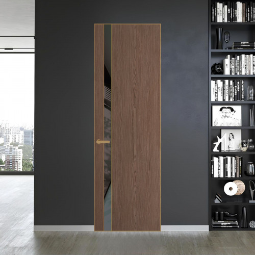 18 VE-V натуральный шпон Bianche Notti 822M профиль Золото вставка Графит лак ProfilDoors Orange
