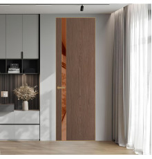 18 VE-V натуральный шпон Bianche Notti 822M профиль Золото вставка Коричневая нуга лак ProfilDoors Orange