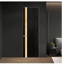 18 VE-V натуральный шпон Espresso 1042S профиль Никель матовый вставка Кремовый лак ProfilDoors Orange