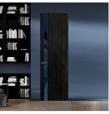 18 VE-V натуральный шпон Espresso 1042S профиль Серая ночь вставка Темно-синий лак ProfilDoors Orange