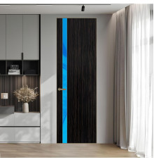 18 VE-V натуральный шпон Espresso 1042S профиль Шампань вставка Голубой лак ProfilDoors Orange
