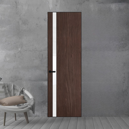 18 VE-V натуральный шпон Espresso 1386M профиль Черный муар вставка Лак классик ProfilDoors Orange
