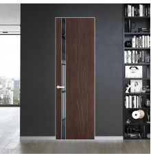 18 VE-V натуральный шпон Espresso 1386M профиль Вайт вставка Зеркало Grey ProfilDoors Orange