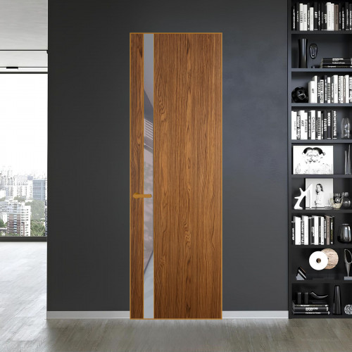 18 VE-V натуральный шпон Espresso 35M профиль Бронза вставка Холодный серый лак ProfilDoors Orange