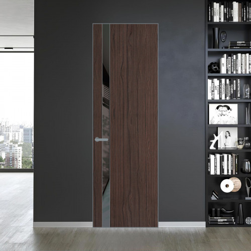 18 VE-V натуральный шпон Espresso 360M профиль Серебро вставка Графит лак ProfilDoors Orange