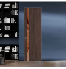 18 VE-V натуральный шпон Espresso 360M профиль Серебро вставка Коричневая нуга лак ProfilDoors Orange