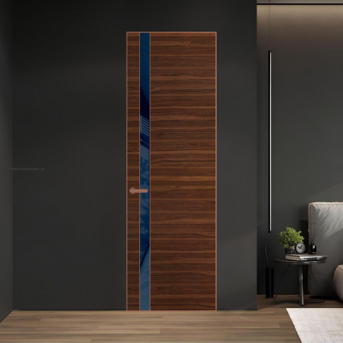 18 VE-H натуральный шпон Albero 1294M профиль Медь вставка Темно-синий лак ProfilDoors Orange