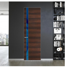 18 VE-H натуральный шпон Albero 1398S профиль Серебро вставка Синий лак ProfilDoors Orange