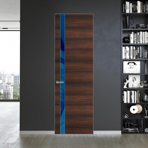 18 VE-H натуральный шпон Albero 1398S профиль Серебро вставка Синий лак ProfilDoors Orange
