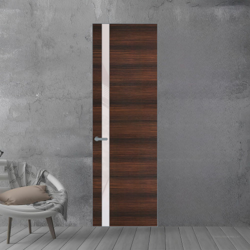 18 VE-H натуральный шпон Albero 1398S профиль Серебро вставка Светло-серый лак ProfilDoors Orange