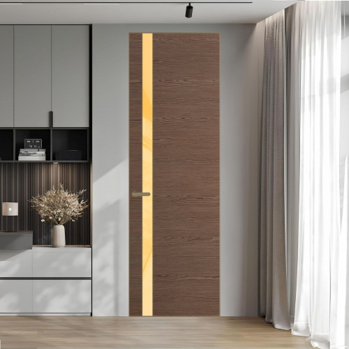 18 VE-H натуральный шпон Bianche Notti 822M профиль Шампань вставка Кремовый лак ProfilDoors Orange
