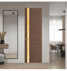 18 VE-H натуральный шпон Bianche Notti 822M профиль Золото вставка Кремовый лак ProfilDoors Orange