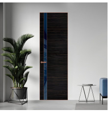 18 VE-H натуральный шпон Espresso 1042S профиль Медь вставка Темно-синий лак ProfilDoors Orange