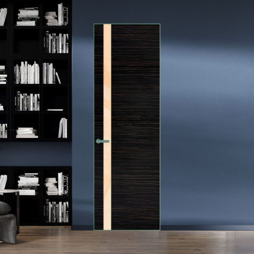 18 VE-H натуральный шпон Espresso 1042S профиль Зеленый воск вставка Бежевый лак ProfilDoors Orange