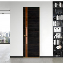 18 VE-H натуральный шпон Espresso 1042S профиль Золото вставка Зеркало Bronza ProfilDoors Orange