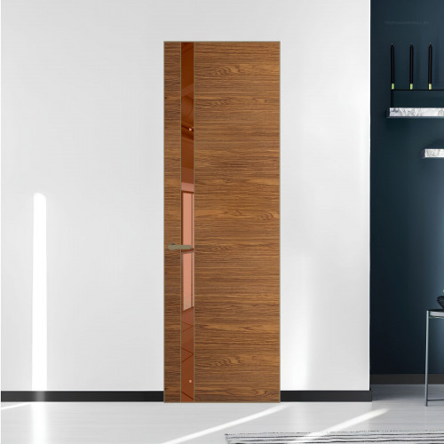 18 VE-H натуральный шпон Espresso 35M профиль Шампань вставка Зеркало Bronza ProfilDoors Orange