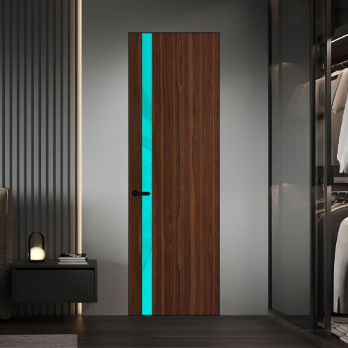18 VE-V натуральный шпон Albero 1294M профиль Черный муар вставка Мята лак ProfilDoors Orange