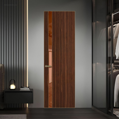 18 VE-V натуральный шпон Albero 1294M профиль Шампань вставка Зеркало Bronza ProfilDoors Orange