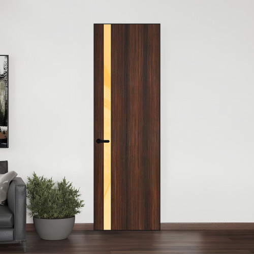 18 VE-V натуральный шпон Albero 1398S профиль Черный муар вставка Кремовый лак ProfilDoors Orange