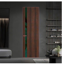 18 VE-V натуральный шпон Albero 1398S профиль Красный антрацит вставка Темно-зеленый лак ProfilDoors Orange