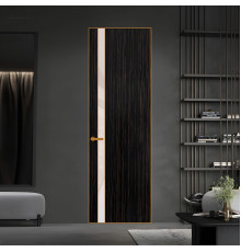 18 VE-V натуральный шпон Espresso 1042S профиль Бронза вставка Светло-серый лак ProfilDoors Orange