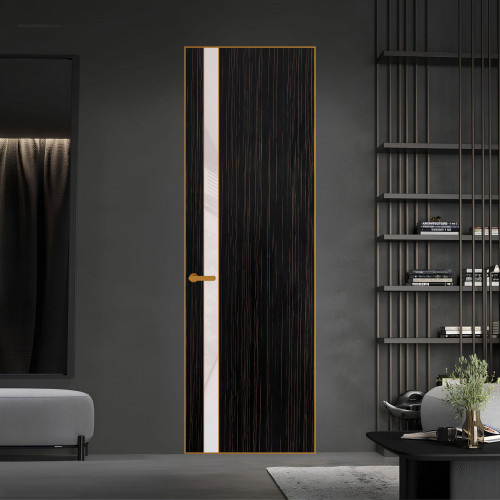 18 VE-V натуральный шпон Espresso 1042S профиль Бронза вставка Светло-серый лак ProfilDoors Orange