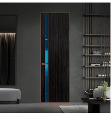 18 VE-V натуральный шпон Espresso 1042S профиль Медь вставка Зеркало Blue ProfilDoors Orange