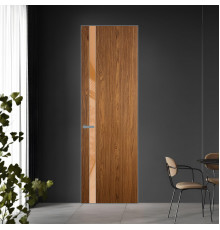 18 VE-V натуральный шпон Espresso 35M профиль Серебро вставка Светло-коричневый лак ProfilDoors Orange