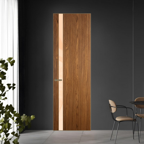 18 VE-V натуральный шпон Espresso 35M профиль Шампань вставка Бежевый лак ProfilDoors Orange