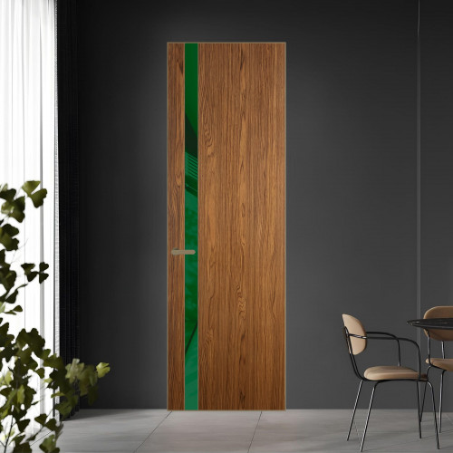 18 VE-V натуральный шпон Espresso 35M профиль Шампань вставка Желтый лак ProfilDoors Orange
