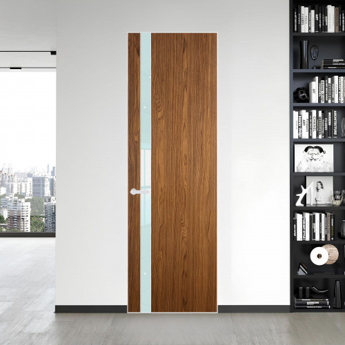 18 VE-V натуральный шпон Espresso 35M профиль Вайт вставка Белый лак ProfilDoors Orange