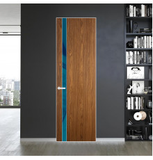 18 VE-V натуральный шпон Espresso 35M профиль Вайт вставка Бирюзовый лак ProfilDoors Orange