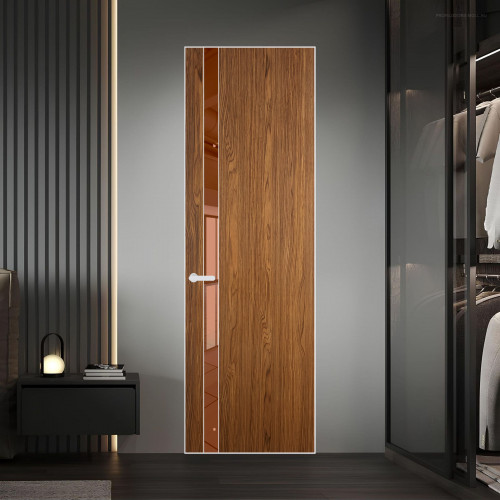 18 VE-V натуральный шпон Espresso 35M профиль Вайт вставка Зеркало Bronza ProfilDoors Orange