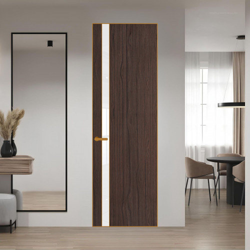 18 VE-V натуральный шпон Espresso 360M профиль Бронза вставка Лак классик ProfilDoors Orange