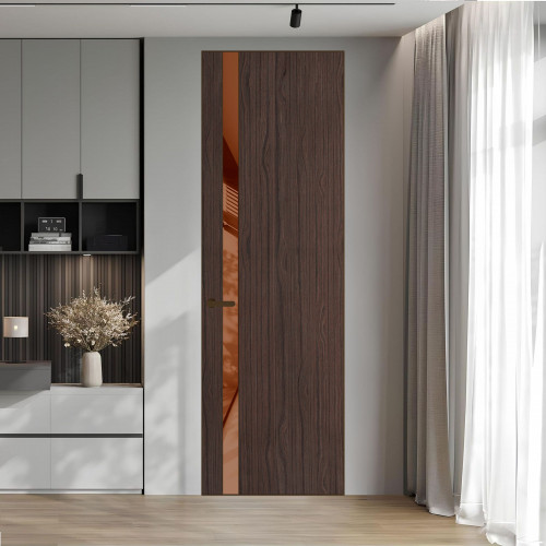 18 VE-V натуральный шпон Espresso 360M профиль Деорэ вставка Коричневая нуга лак ProfilDoors Orange