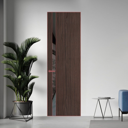 18 VE-V натуральный шпон Espresso 360M профиль Красный антрацит вставка Графит лак ProfilDoors Orange