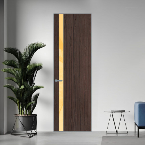 18 VE-V натуральный шпон Espresso 360M профиль Серебро вставка Кремовый лак ProfilDoors Orange