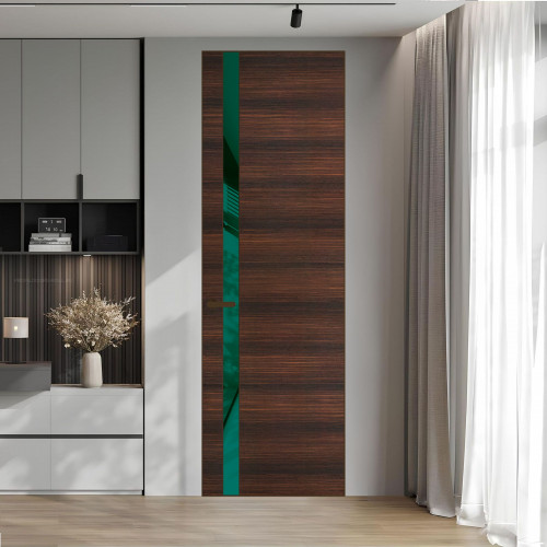 18 VE-H натуральный шпон Albero 1398S профиль Деорэ вставка Зеленый лес лак ProfilDoors Orange