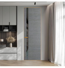18 VE-H натуральный шпон Bianche Notti 01Q профиль Бронза вставка Графит лак ProfilDoors Orange
