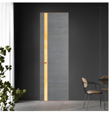 18 VE-H натуральный шпон Bianche Notti 01Q профиль Медь вставка Кремовый лак ProfilDoors Orange